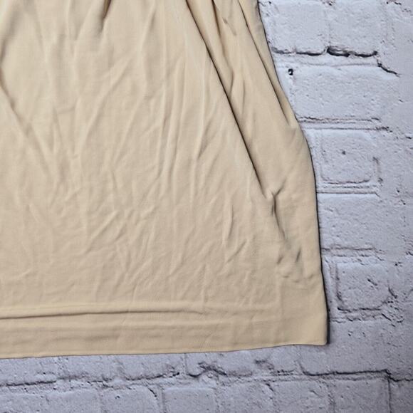 La Perla Slip Style Blush Beige Cream Black Lace Sleeve Wrap Waist Dress New 44 - Picture 5 of 11